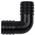TH Marine Barbed Elbow 90-degree 1-1/8 Black
